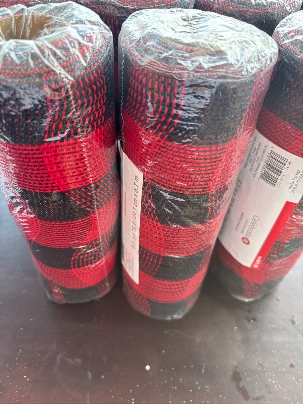 Celebrate It Red and Black Buffalo Plaid Mesh Roll Bundle 5 rolls